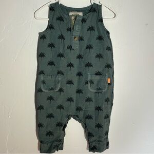 Island Trotters Baby Boy Green One Piece With Palms Print Size 9 M